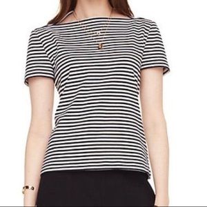 Kate Spade Broome Street Striped Envelope Neck Tee L